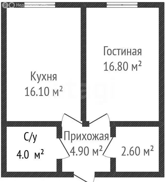 1-комнатная квартира: аул Новая Адыгея, Песочная улица, 1к1 (45 м) - Фото 1