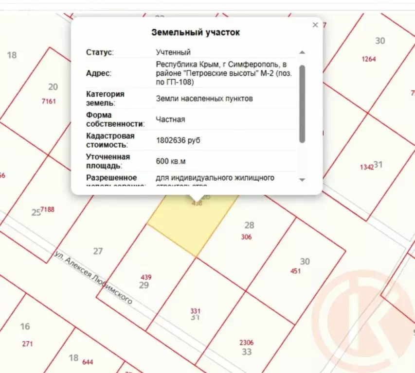 Участок в Симферополь, улица Дмитрия Карбышева (6 м) - Фото 1