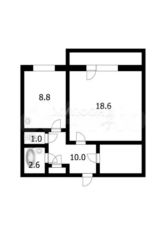 1-к. квартира, 41 м, 3/9 эт. - Фото 0