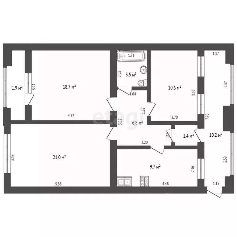 3-к кв. Крым, Феодосия ул. Володарского, 15А (83.8 м) - Фото 2