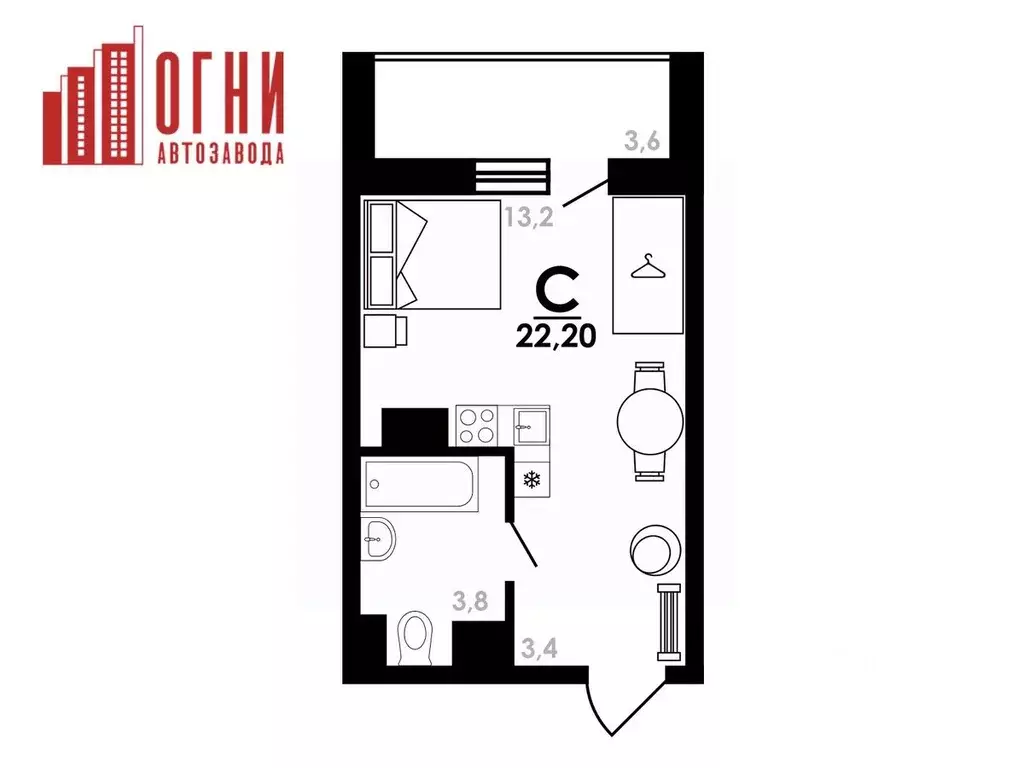 Студия Нижегородская область, Нижний Новгород Коломенская ул., 8к4 ... - Фото 1