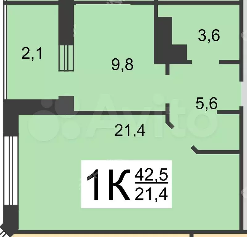 1-к. квартира, 42,5 м, 17/17 эт. - Фото 0