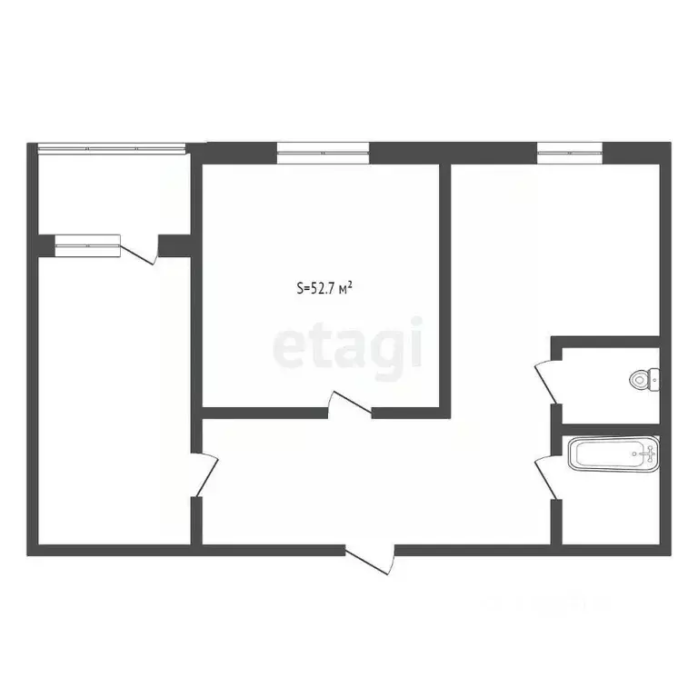 2-к кв. Кемеровская область, Междуреченск просп. Шахтеров, 43 (52.7 м) - Фото 2