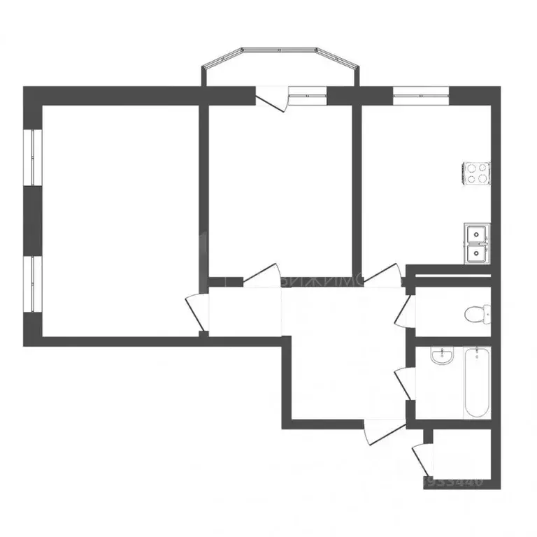 2-к кв. Тюменская область, Тюмень Антипино мкр, ул. Беловежская, 19к3 ... - Фото 2
