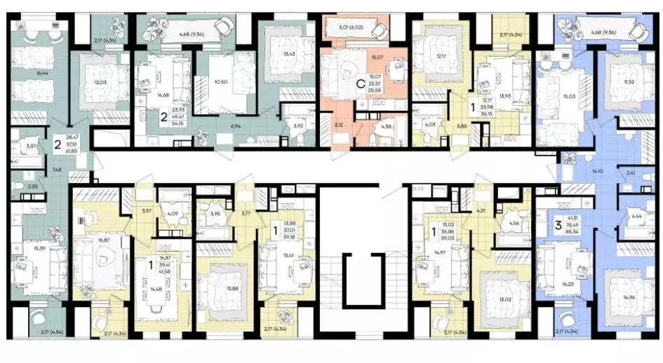1-к кв. Краснодарский край, Краснодар Народные Кварталы жилой комплекс ... - Фото 1