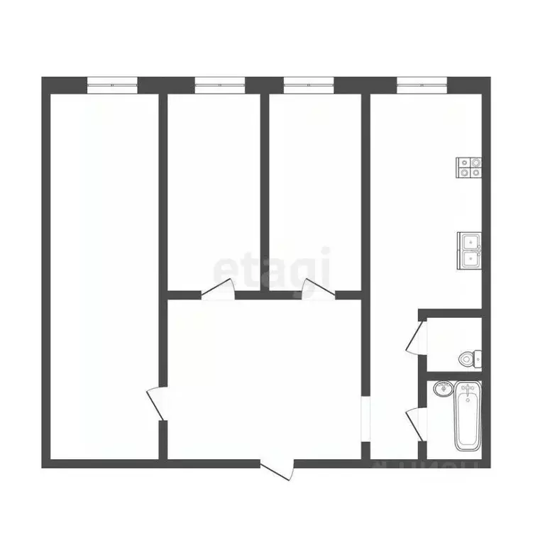 3-к кв. Смоленская область, Смоленск ш. Киевское, 56 (82.9 м) - Фото 1