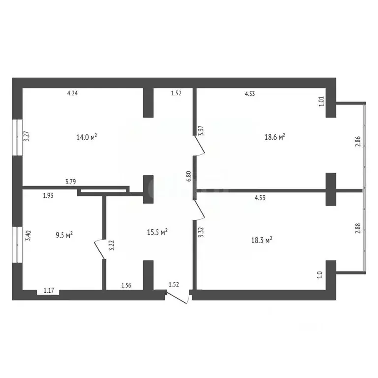 2-к кв. Севастополь ул. Симонок, 53В (75.9 м) - Фото 0