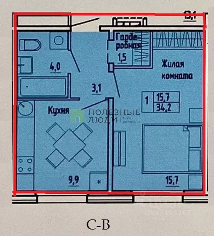 1-к кв. кировская область, киров бул. прибрежный, 2 (34.2 м) - Фото 1