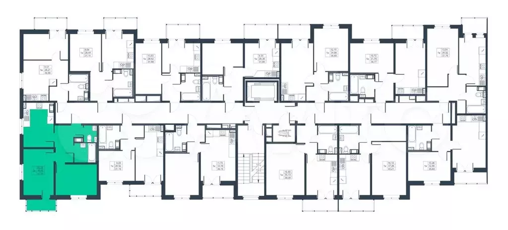 2-к. квартира, 45,8 м, 8/8 эт. - Фото 1