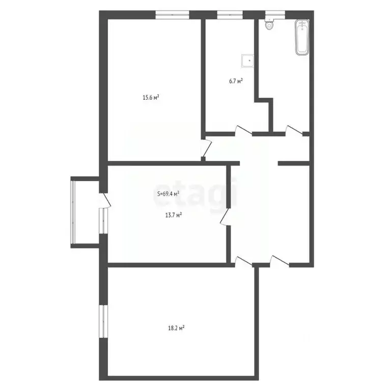 3-к кв. Томская область, Томск Черемошники мкр, пер. Шпальный, 5 (69.4 ... - Фото 1