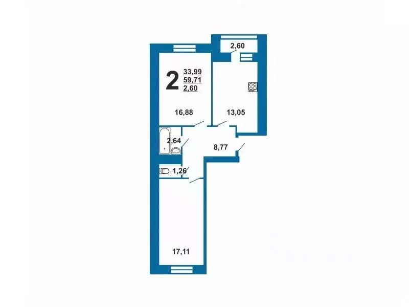 2-к кв. Рязанская область, Рязань ш. Михайловское, 234к1 (62.4 м) - Фото 1