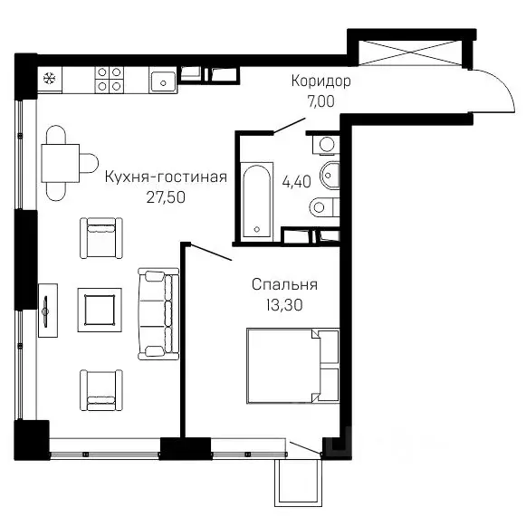 1-к кв. Ярославская область, Ярославский район, Заволжское с/пос, пос. ... - Фото 1