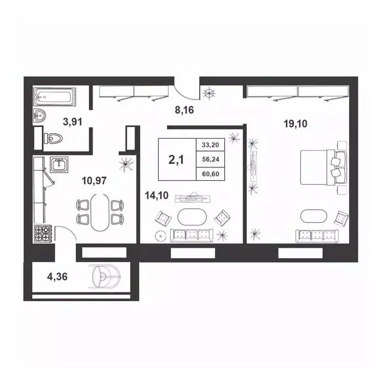 2-к кв. Новгородская область, Великий Новгород ул. Якова Павлова, 15 ... - Фото 1