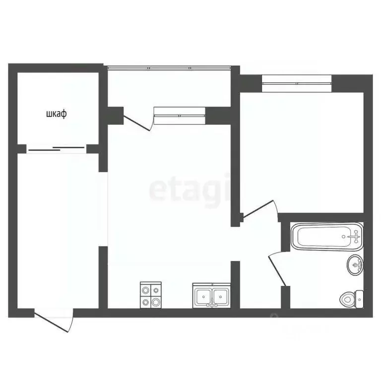 1-к кв. Томская область, Томский район, д. Кисловка, Северный мкр ул. ... - Фото 2