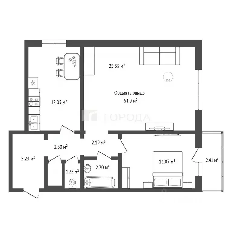 2-к кв. Новосибирская область, Новосибирск ул. В. Высоцкого, 143/11 ... - Фото 2