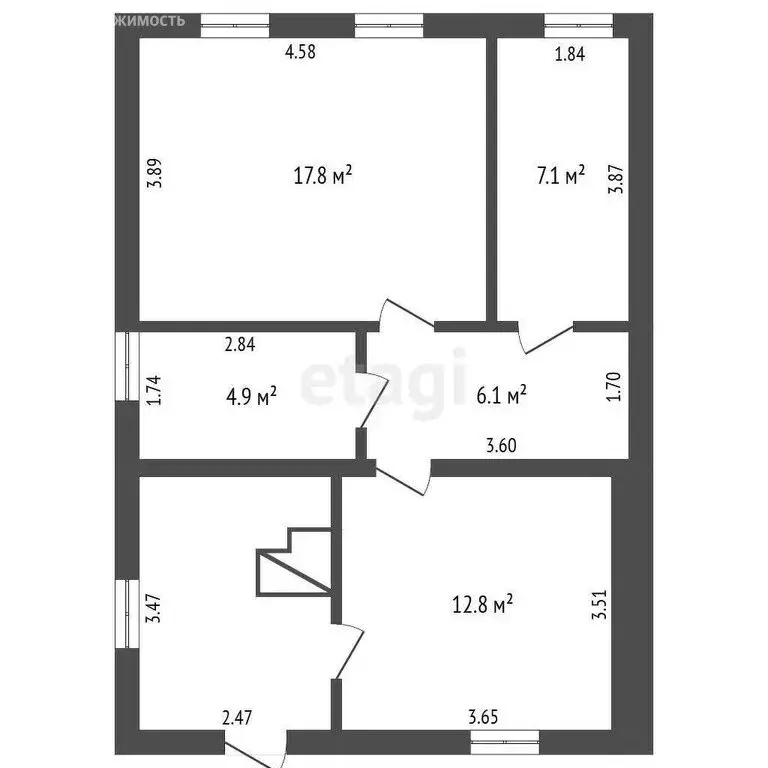 Дом в Омск, Инженерная улица (60.6 м) - Фото 1