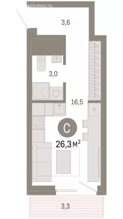 Квартира-студия: Екатеринбург, жилой район Эльмаш, Механический ... - Фото 1