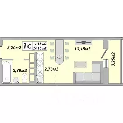 Студия Оренбургская область, Оренбург просп. Победы, 149/3 (23.44 м) - Фото 2