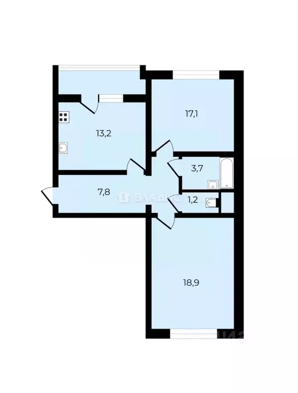 2-к кв. Владимирская область, Владимир ул. Нижняя Дуброва, 7 (60.7 м) - Фото 2