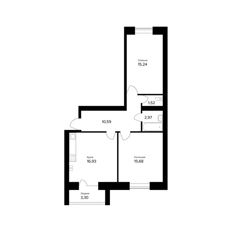 2-комнатная квартира: Ярославль, улица Александра Додонова, 10к2 ... - Фото 0