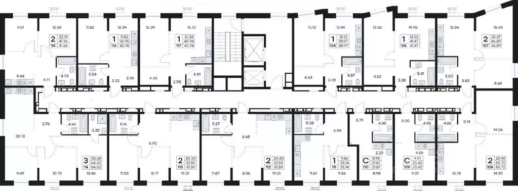 2-к кв. Приморский край, Владивосток Клуб 25 жилой комплекс, 3 (51.59 ... - Фото 2