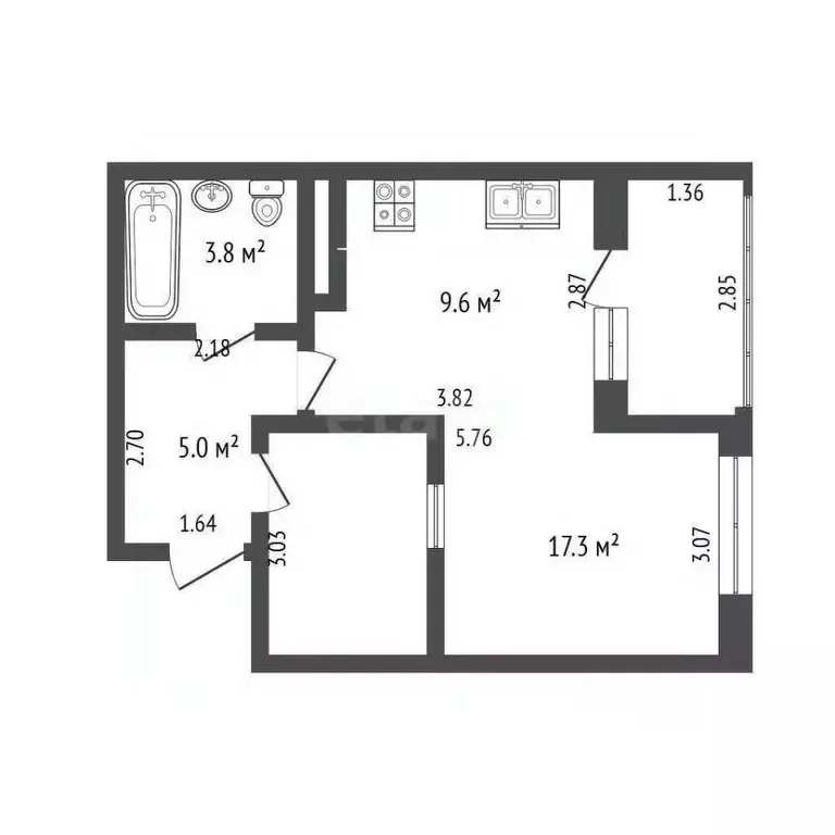 1-к кв. Севастополь ул. Челнокова, 12/6 (38.0 м) - Фото 2