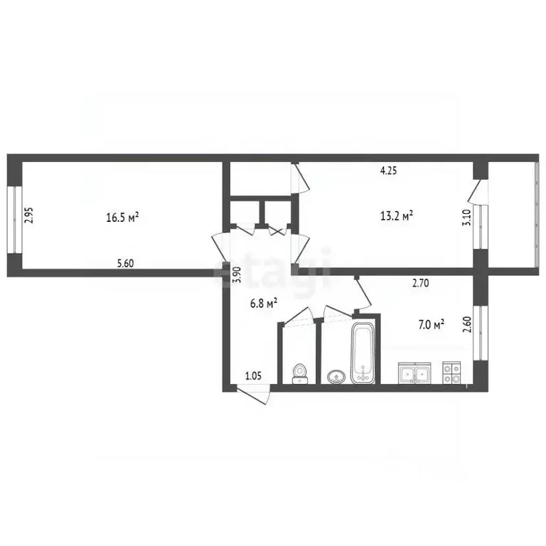 2-к кв. Крым, Симферополь ул. Алуштинская (48.0 м) - Фото 1