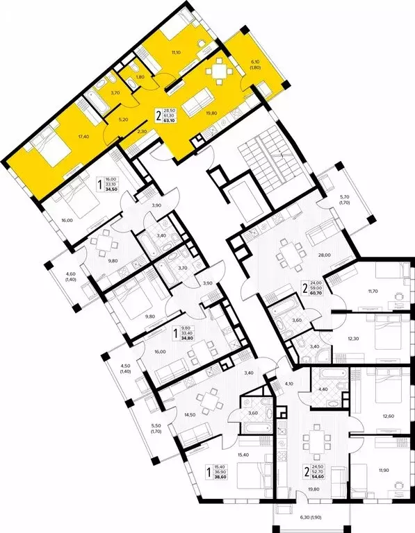 2-комнатная квартира: Сукко, жилой комплекс Кипарис (63.1 м) - Фото 2