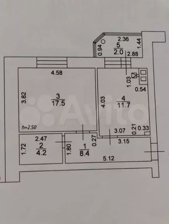 1-к. квартира, 43 м, 1/5 эт. - Фото 0