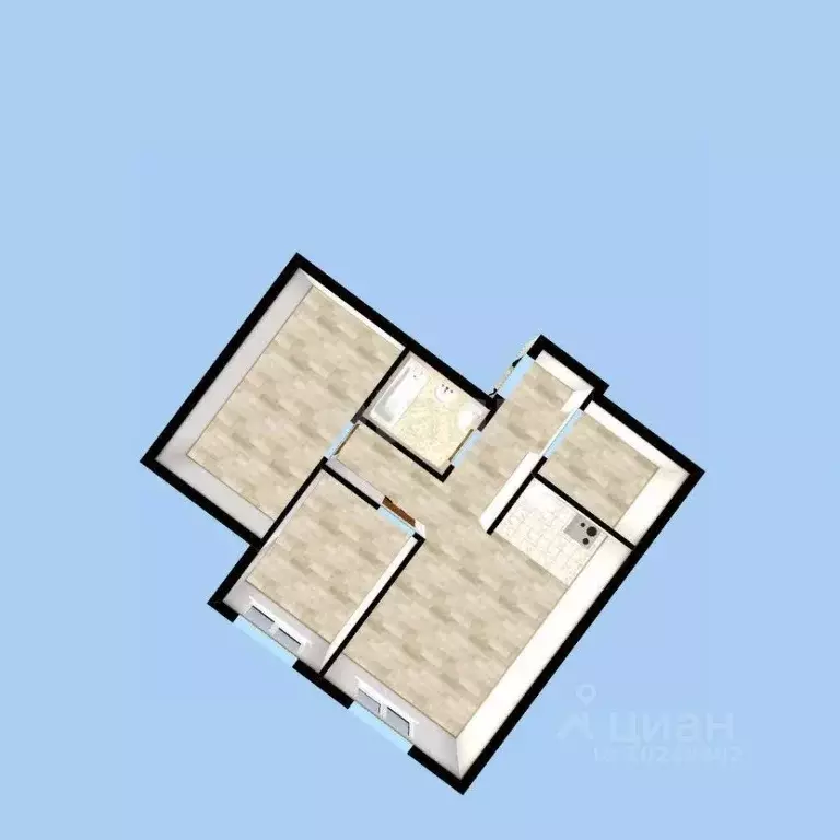 2-к кв. Башкортостан, Уфа ул. Энтузиастов, 7 (62.3 м) - Фото 1