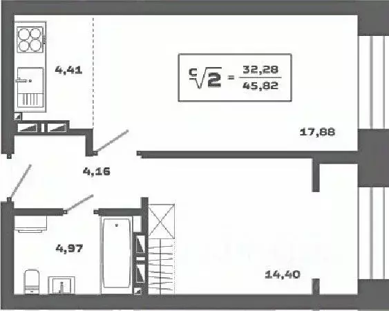 2-к кв. Новосибирская область, Новосибирск Аэропорт мкр,  (45.82 м) - Фото 0