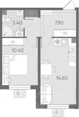 1-к кв. Санкт-Петербург ул. Пахомовская, 8к3 (36.3 м) - Фото 0