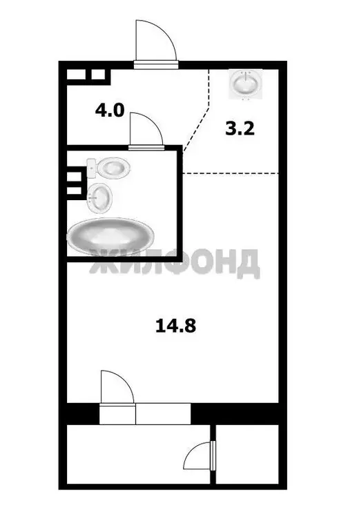 Квартира-студия: Новосибирск, улица Аэропорт, 49/2 (26.2 м) - Фото 0