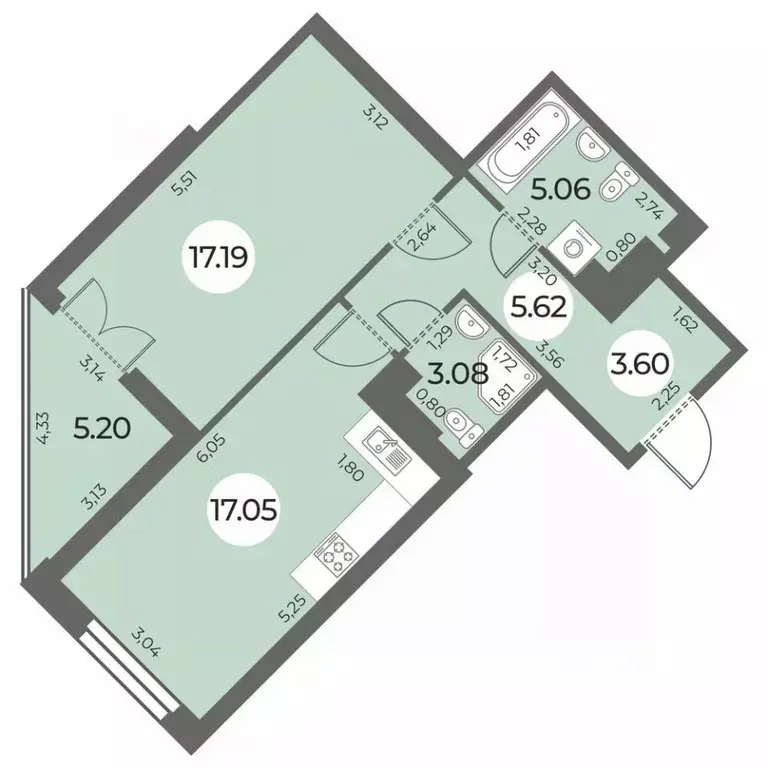 1-к кв. Санкт-Петербург Ленинский просп., 39с2 (54.2 м) - Фото 0