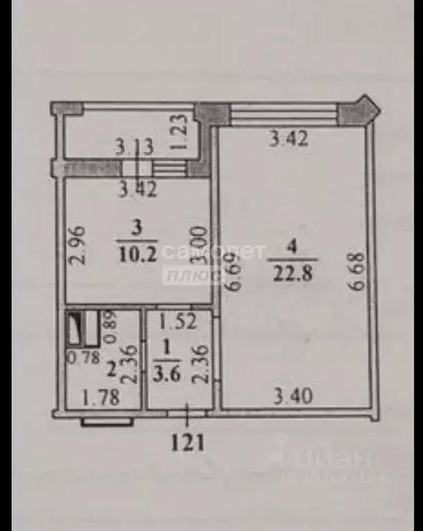 1-к кв. Липецкая область, Липецк Агрономическая ул., 4 (40.0 м) - Фото 2