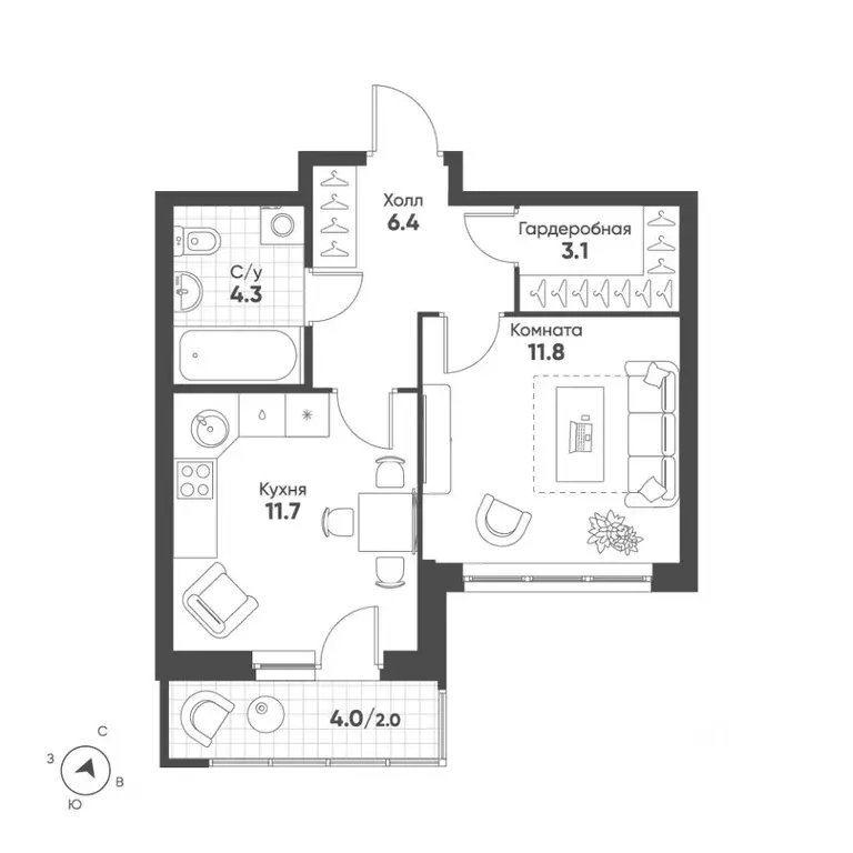 1-к кв. Свердловская область, Екатеринбург Солнечный жилрайон,  (39.3 ... - Фото 0