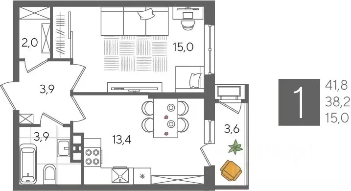 1-к кв. Краснодарский край, Краснодар Черемушки мкр, Рекорд жилой ... - Фото 2