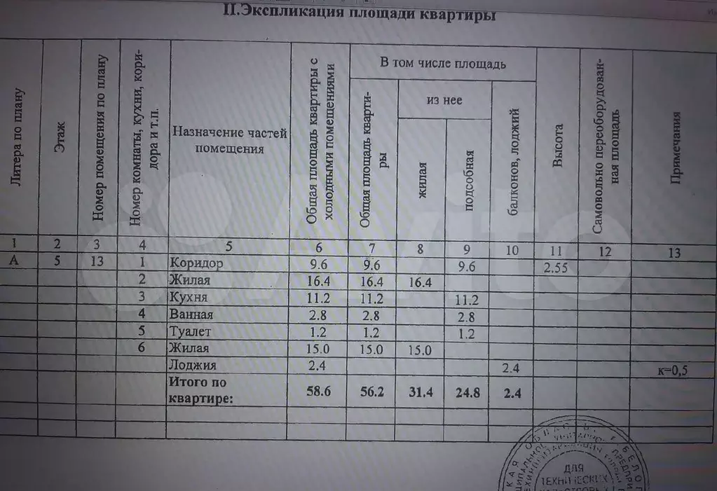 2-к. квартира, 58,6 м, 5/9 эт. - Фото 0