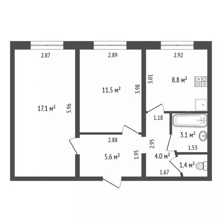 2-к кв. Ямало-Ненецкий АО, Тарко-Сале Пуровский район, Геолог мкр, 19 ... - Фото 2