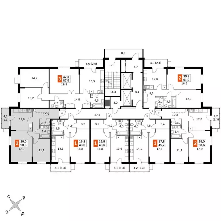 2-комнатная квартира: Обнинск, Западный район, жилой район Заовражье, ... - Фото 2