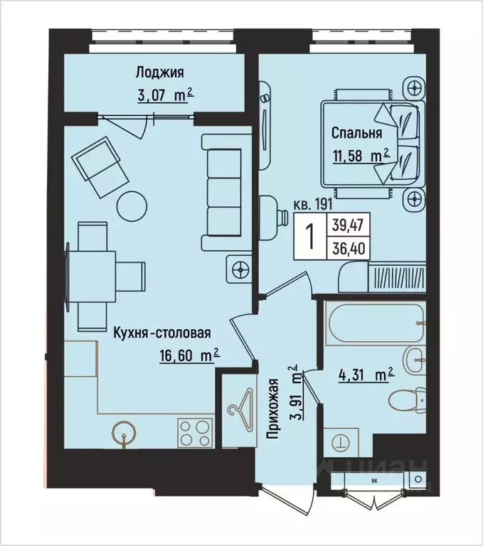 1-к кв. Нижегородская область, Нижний Новгород Литературная ул., 5 ... - Фото 1