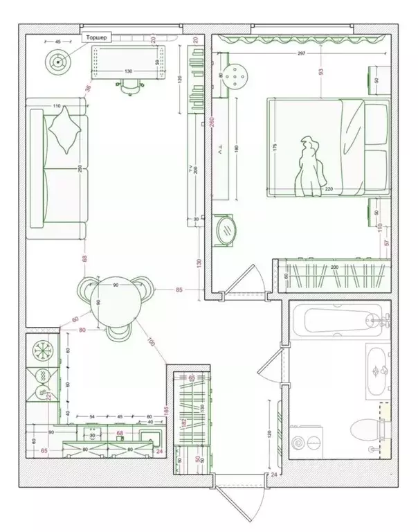 1-к кв. Свердловская область, Екатеринбург ул. Печатников, 1 (44.5 м) - Фото 1