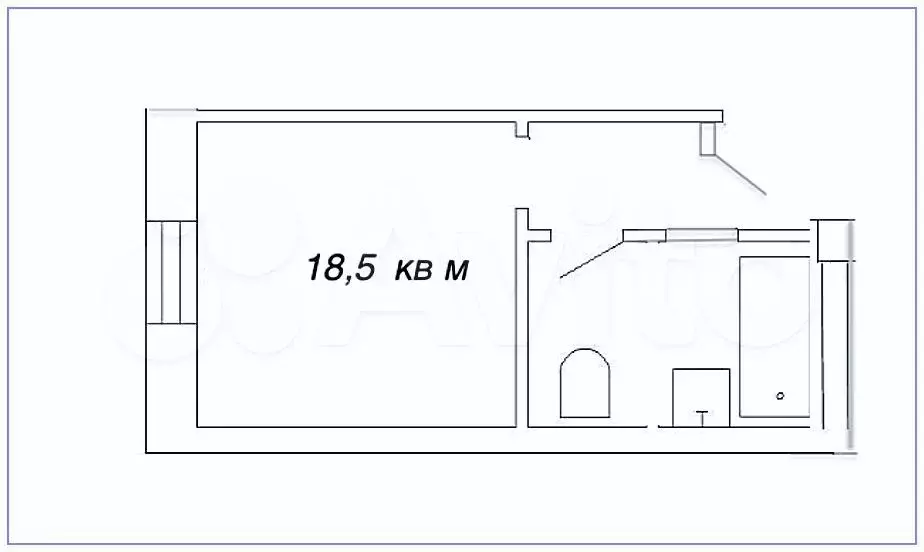 Доля в квартира-студии, 18,5 м, 1/8 эт. - Фото 0