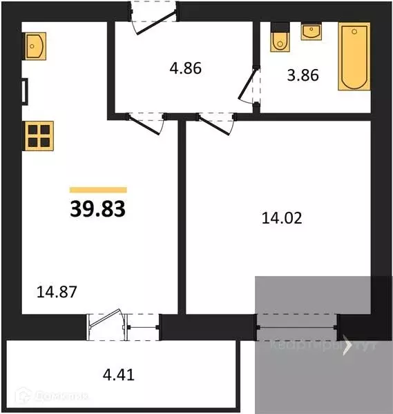 Продаётся 1-к квартира, 39.82 м - Фото 0