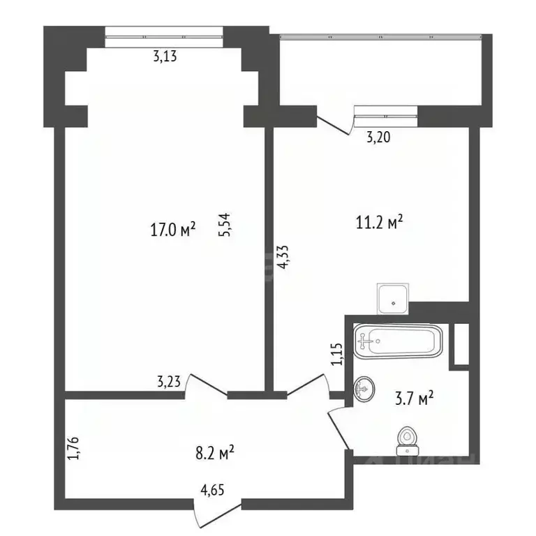 1-к кв. Амурская область, Благовещенск ул. Ленина, 176/2 (40.1 м) - Фото 2