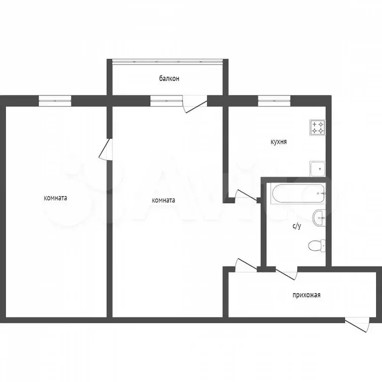 2-к. квартира, 45 м, 3/5 эт. - Фото 0