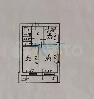 2-к. квартира, 48,7 м, 4/12 эт. - Фото 0
