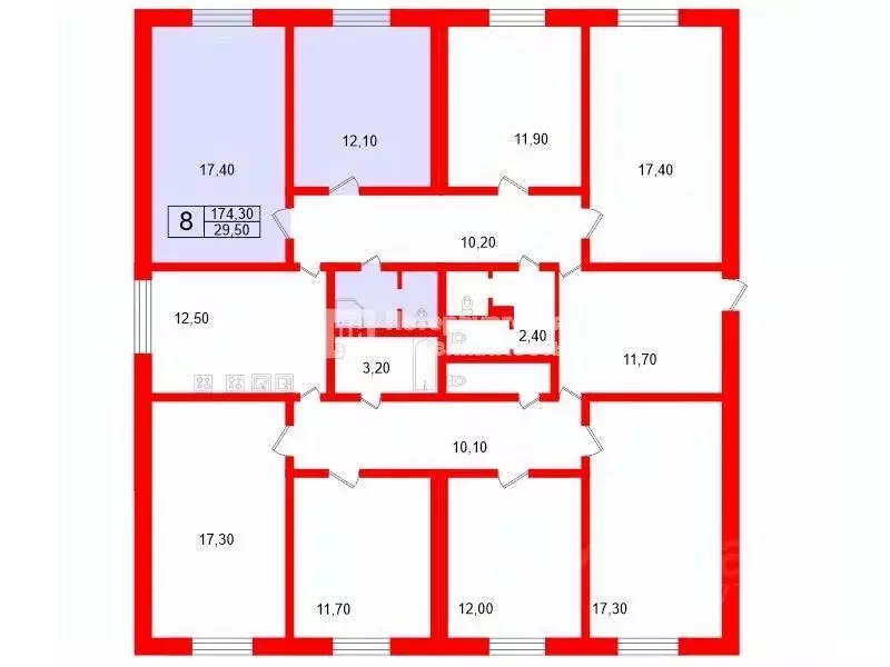 Комната Санкт-Петербург ул. Подвойского, 48к1 (29.5 м) - Фото 2