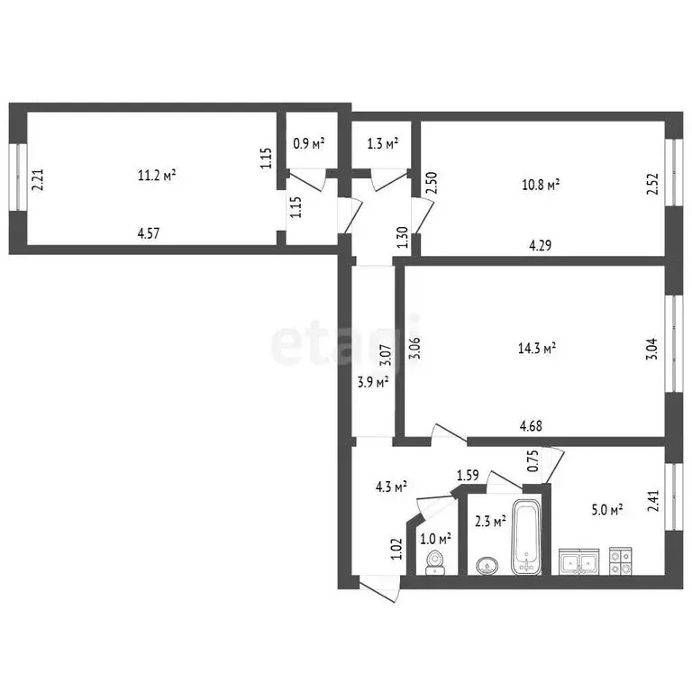 3-комнатная квартира: Санкт-Петербург, Новоизмайловский проспект, 42к2 ... - Фото 1