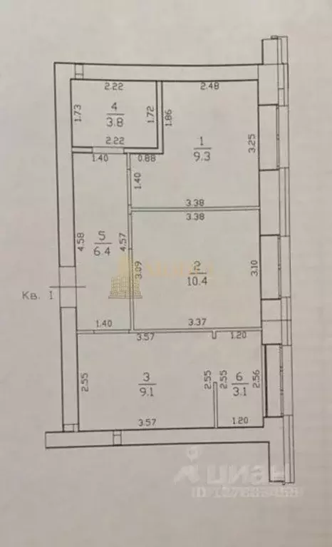 2-к кв. Татарстан, Казань ул. Азата Аббасова, 19 (42.1 м) - Фото 2